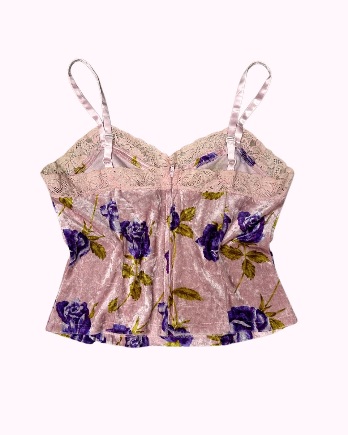 pink velvet lace top 상품이미지3