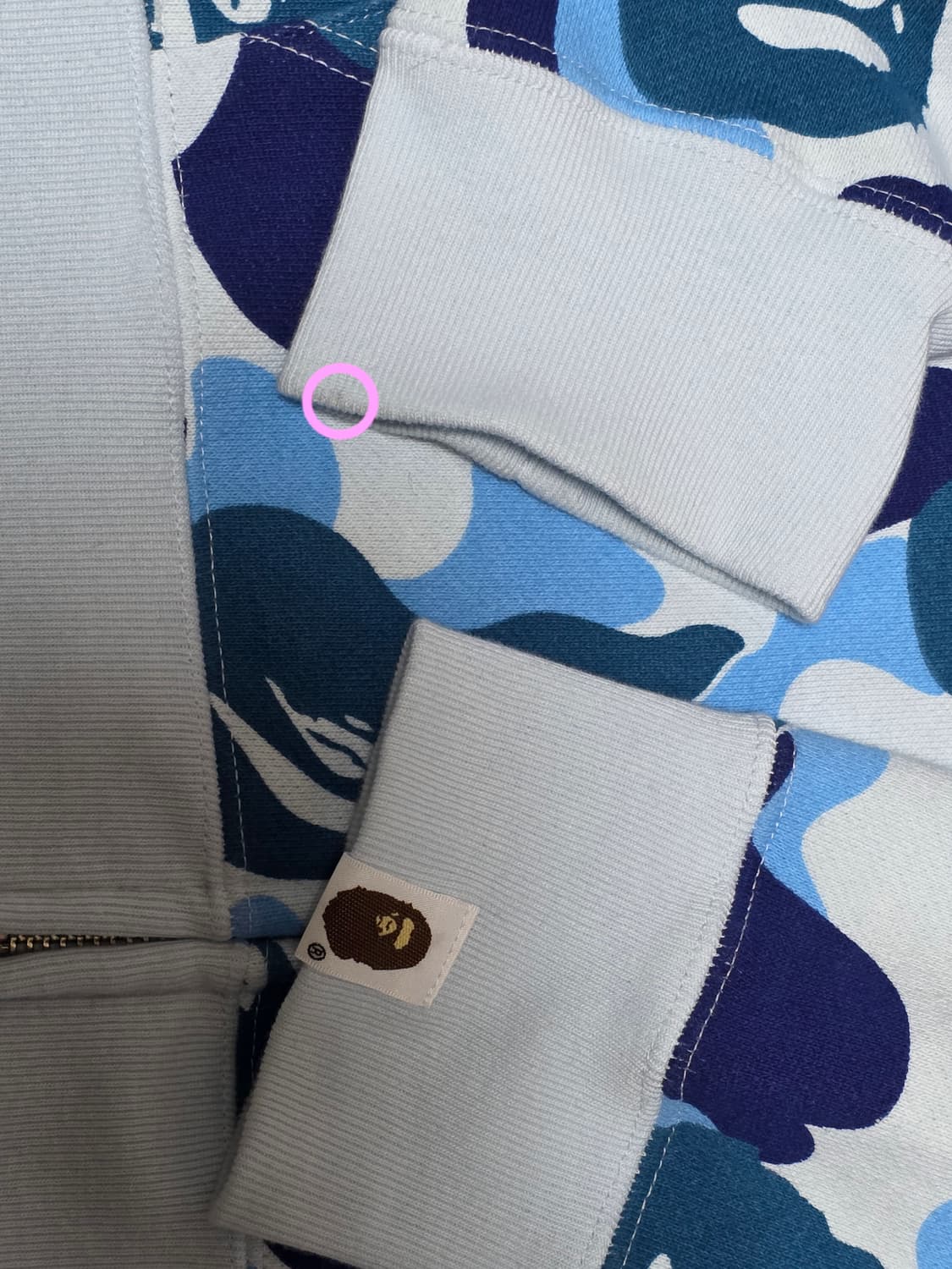 베이프 ABC 카모 크리스탈스톤 샤크 여자크롭 36 풀집 집업 후드 상품이미지3