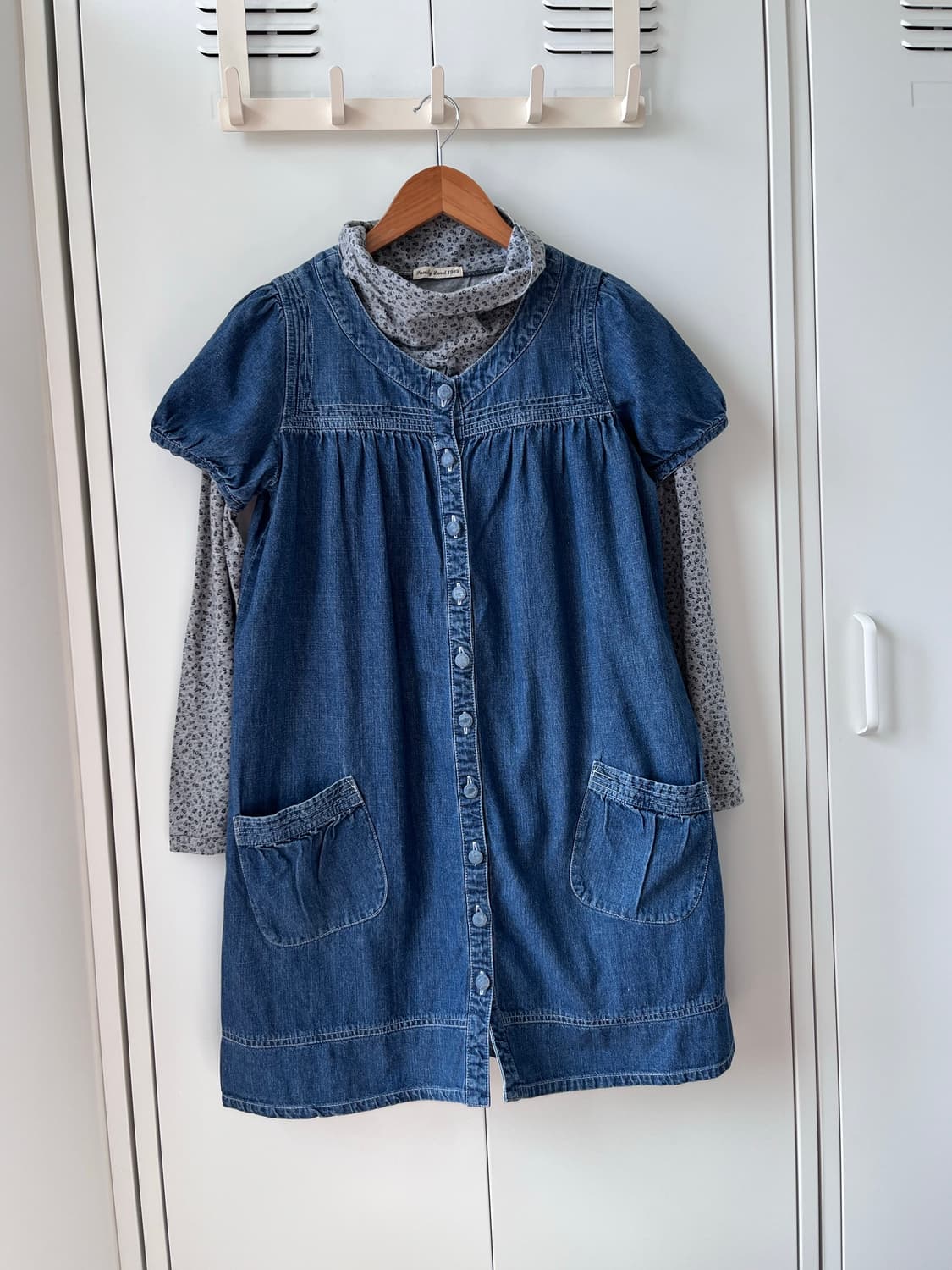 Vintage 핀턱 중청 데님 원피스 상품이미지3