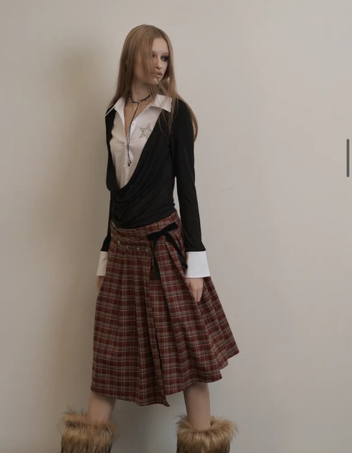 SHIRTS LAYERED TOP / BLACK 상품이미지2