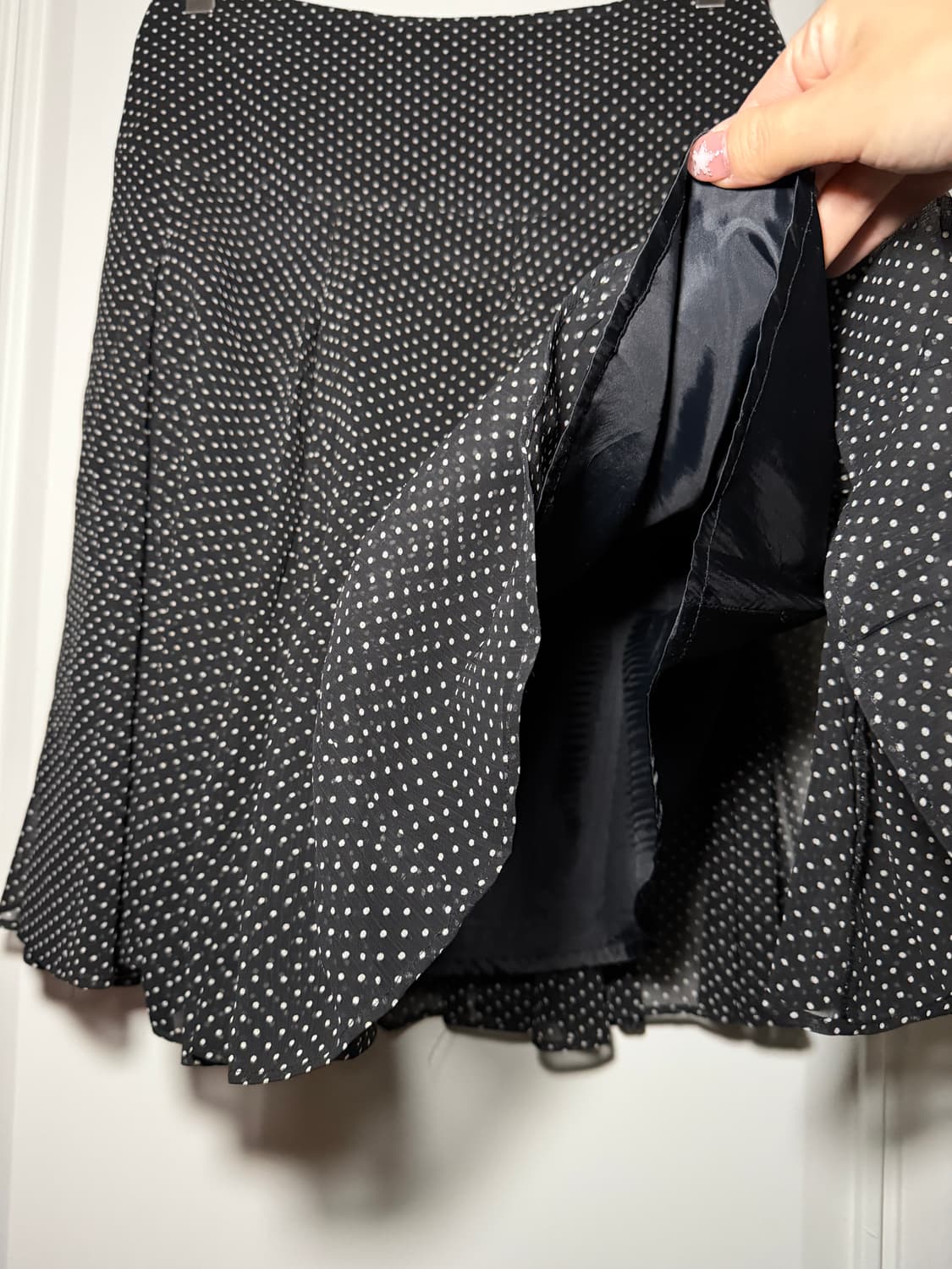 일본빈티지 도트 플리츠 미디스커트 상품이미지8