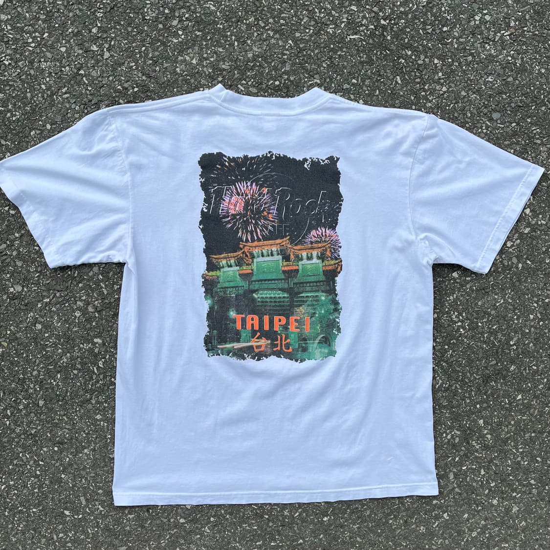 하드락 정품 타이페이 화이트 프린팅 반팔 티셔츠 상품이미지1