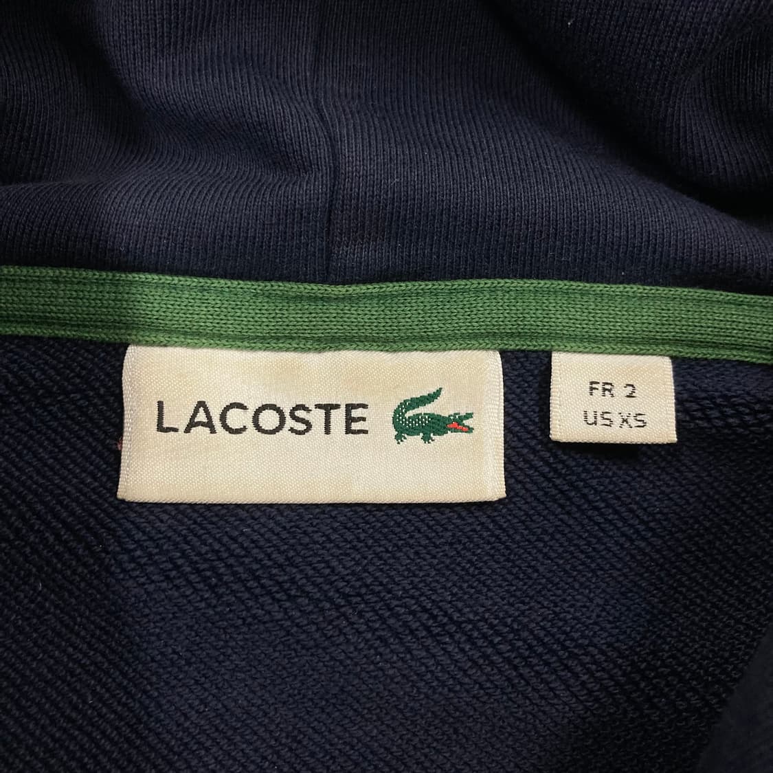 라코스테 네이비 컬러 빅로고 후드티 상품이미지3