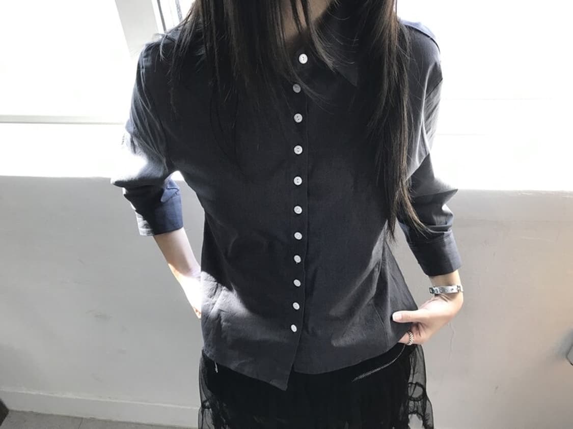 Teufti maison button shirt - charcoal 상품이미지3