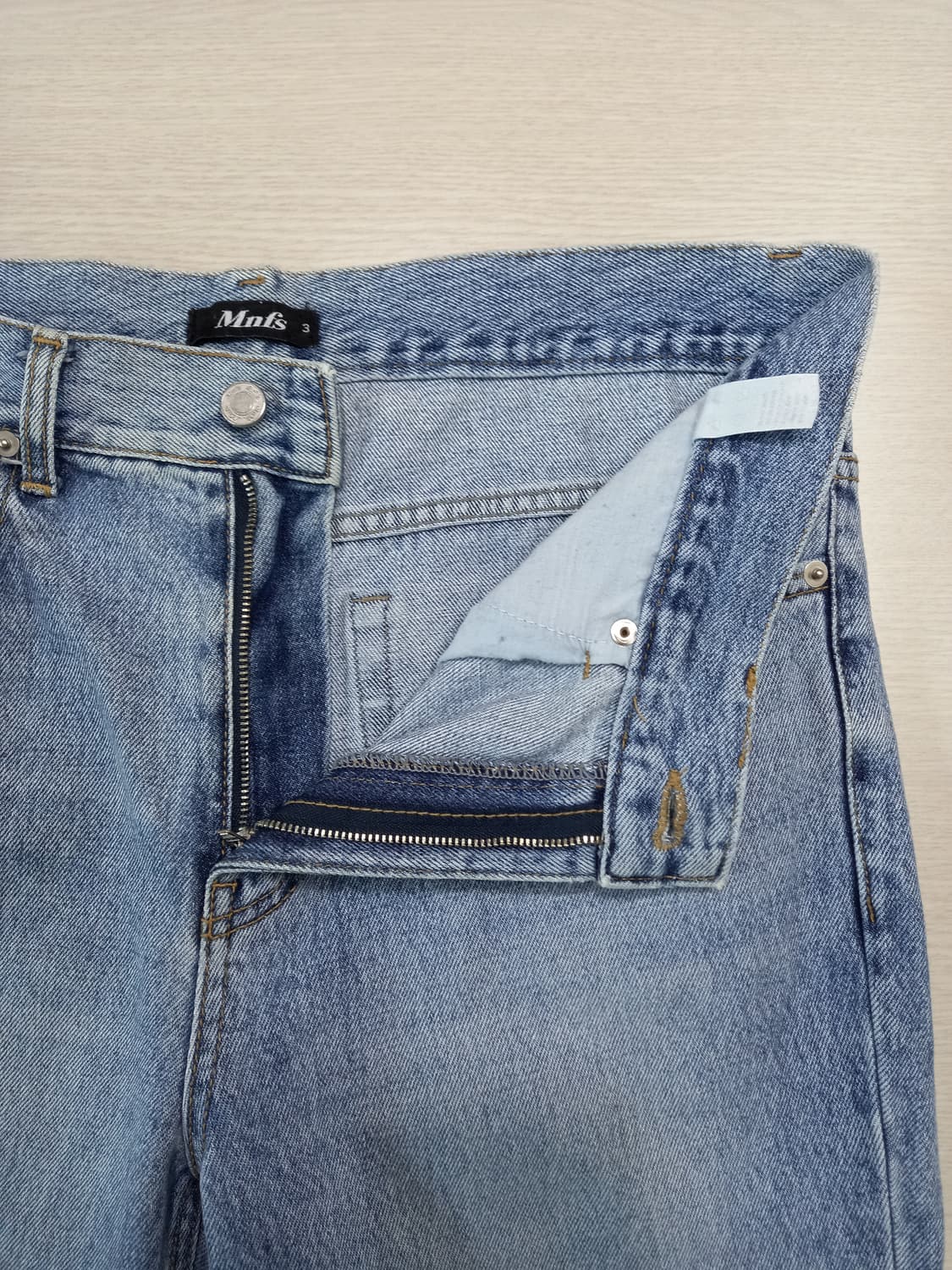 34 Mnfs 미뇽네프 Kor 워싱 일자진 연청 34-582 상품이미지6