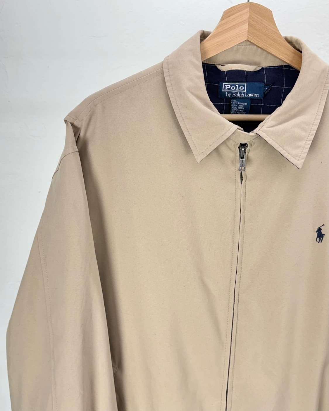 폴로 랄프로렌 아이보리 폴리쉘 체크 바이스윙 자켓 상품이미지2