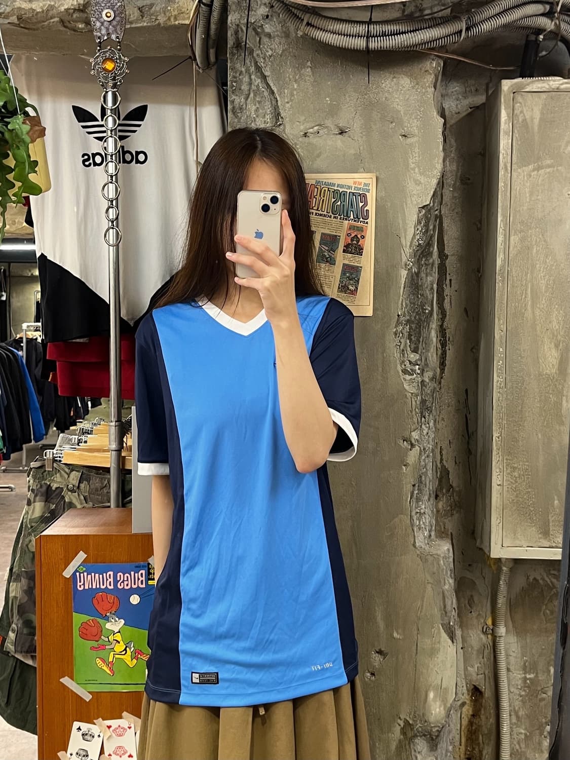 나이키 브이넥 DRI-FIT 기능성 반팔티 M 블루 #csz629 상품이미지2