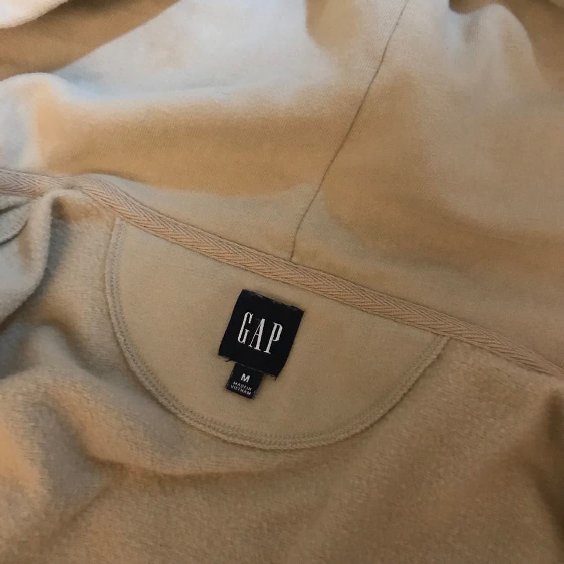 GAP 갭 베이지 로고 기모 후드집업 상품이미지4