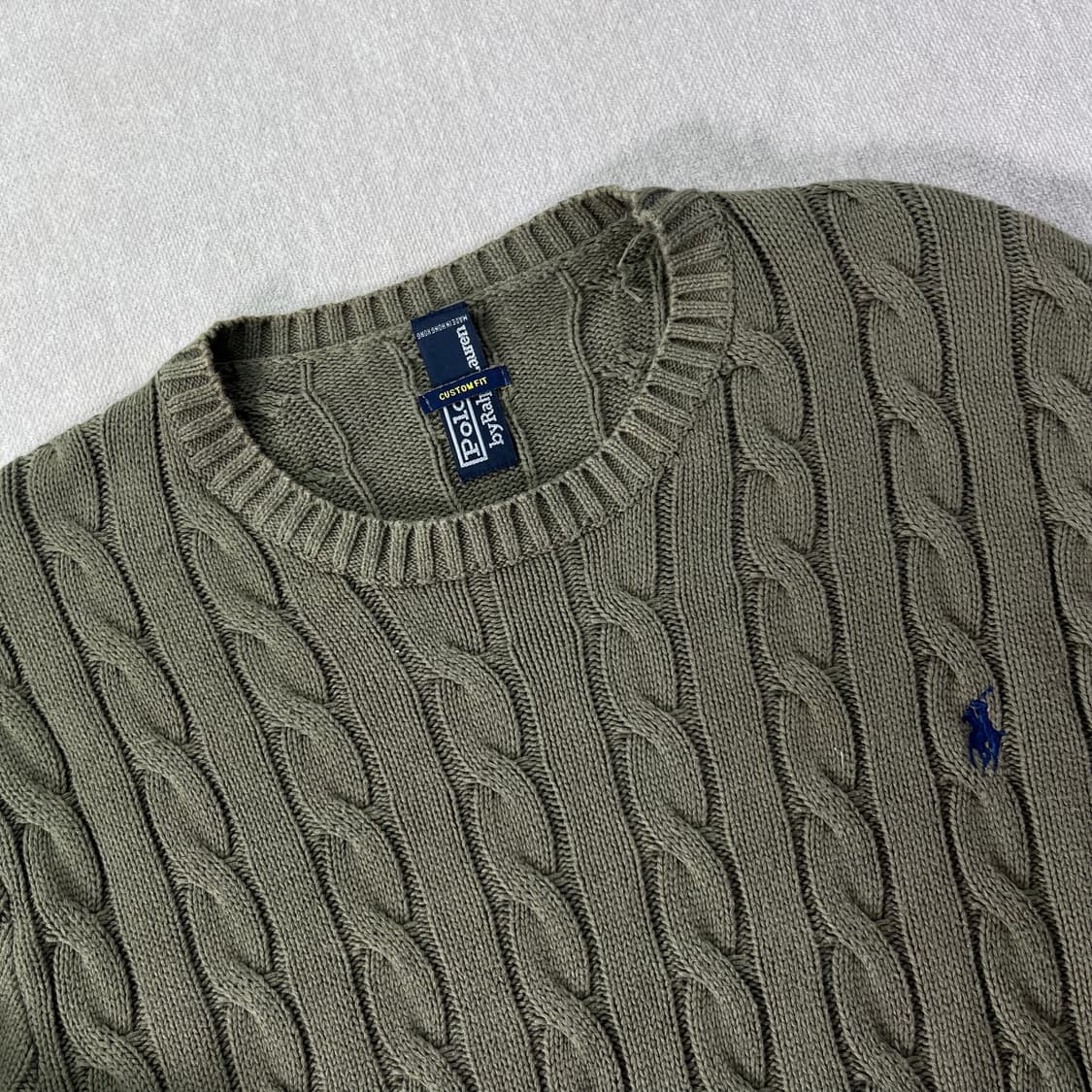 100 폴로랄프로렌 카키 꽈배기 니트 상품이미지2