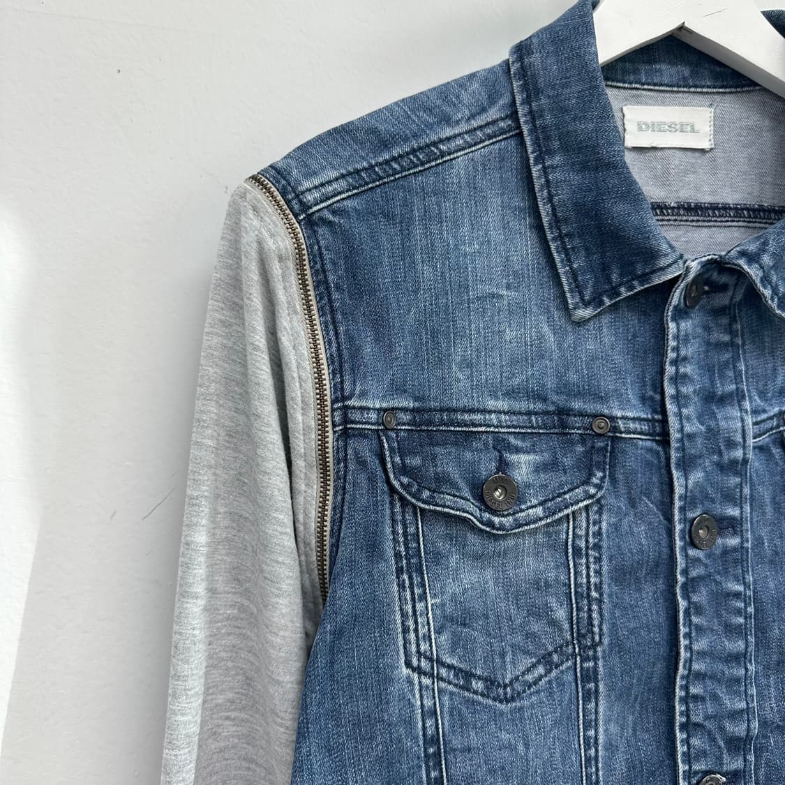 디젤 투웨이 지퍼 워싱 데님 자켓 상품이미지7
