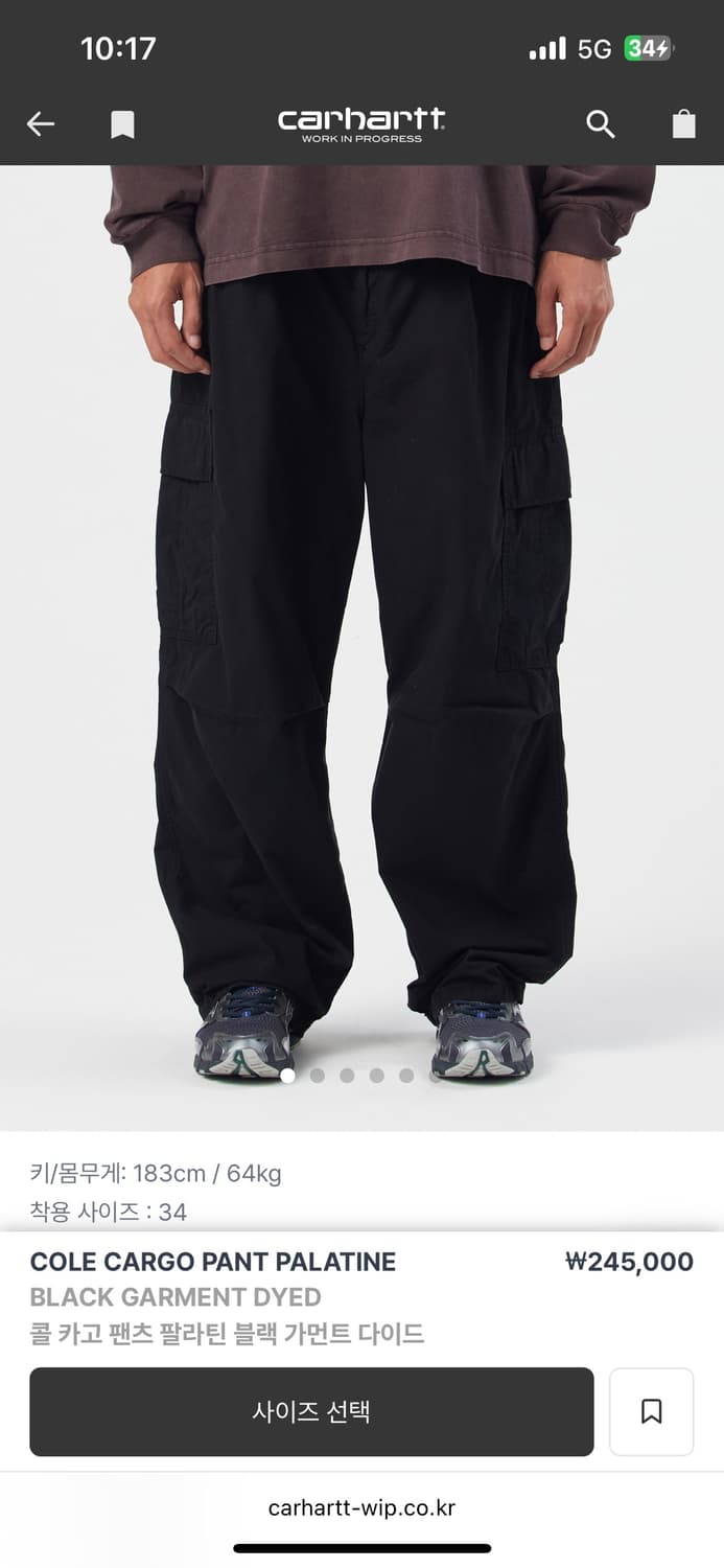 칼하트 wip cole cargo 콜카고 상품이미지1