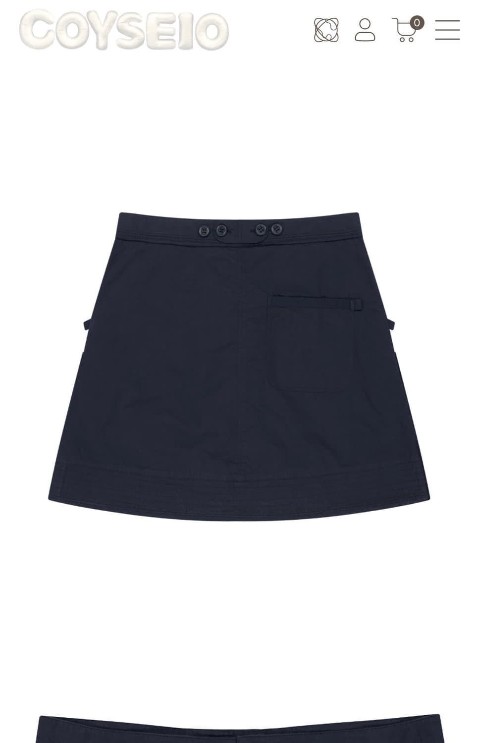 Coyseio RAW EDGE COTTON SKIRT NAVY  상품이미지2