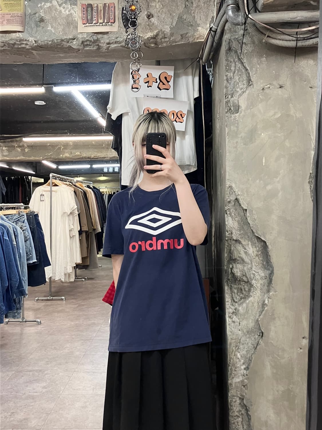 엄브로 로고 반팔 티셔츠 네이비 2XL  #csz3863 상품이미지2