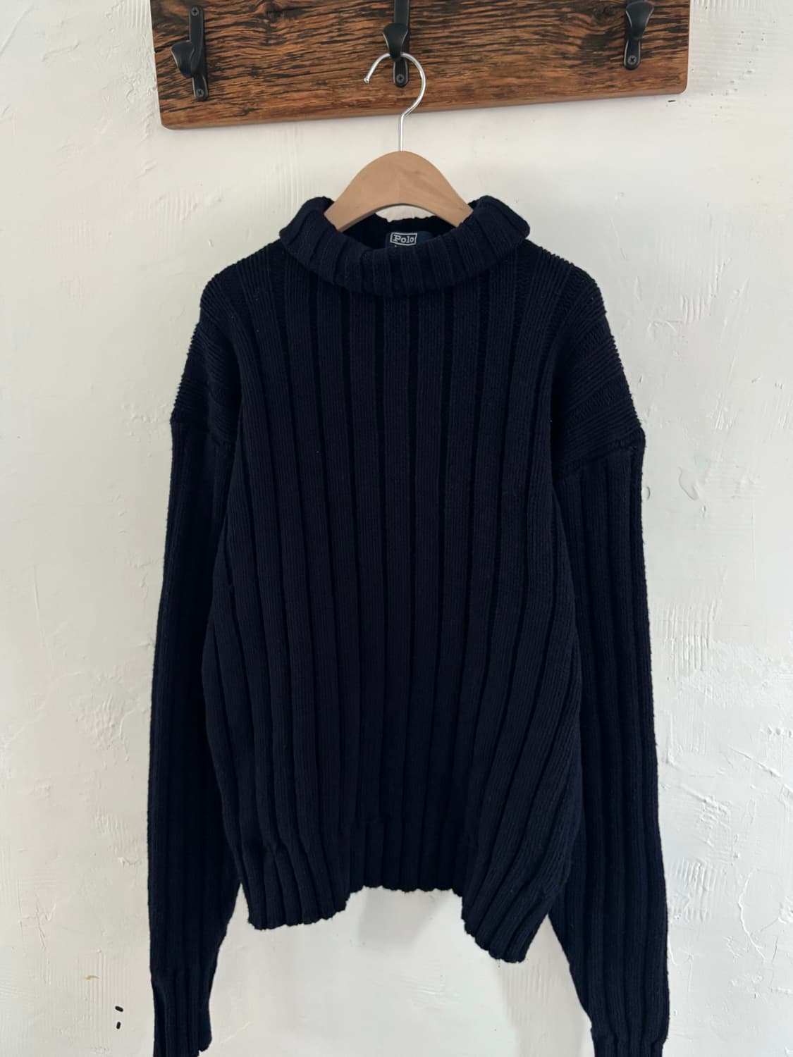 Polo 폴로 랄프로렌 90s 헤비 코튼 네이비 터틀넥 스웨터 상품이미지1