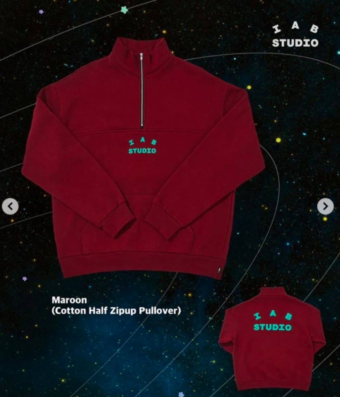 아이앱 스튜디오 하프집업 버건디 L 상품이미지3