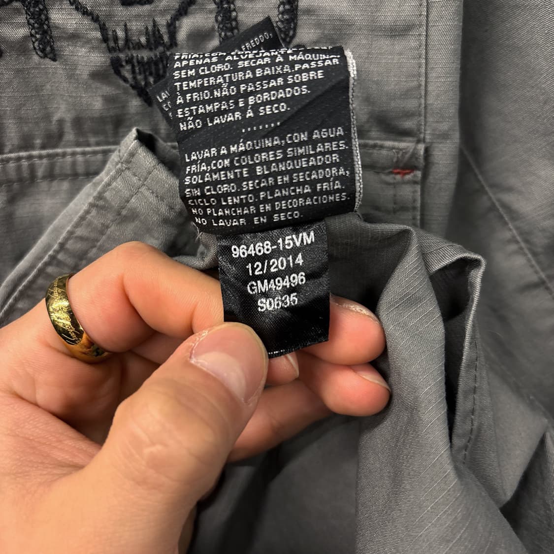 할리데이비슨 H-D 스컬 윙 엠브로이드 코튼트윌 워크셔츠 N1157 상품이미지10