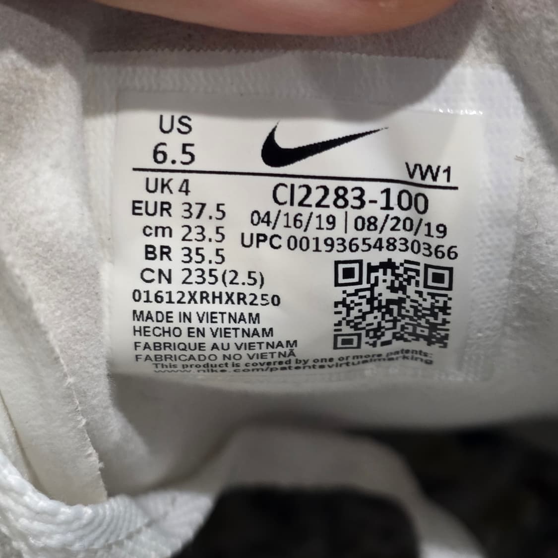 2q-9:나이키 코르테즈 G 골프 플라워 패턴 화이트 (235mm) 상품이미지10