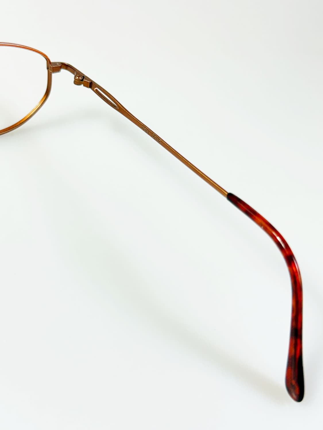 90s OTIC 브론즈 브라운 슬림 오벌 메탈 빈티지 안경 상품이미지6