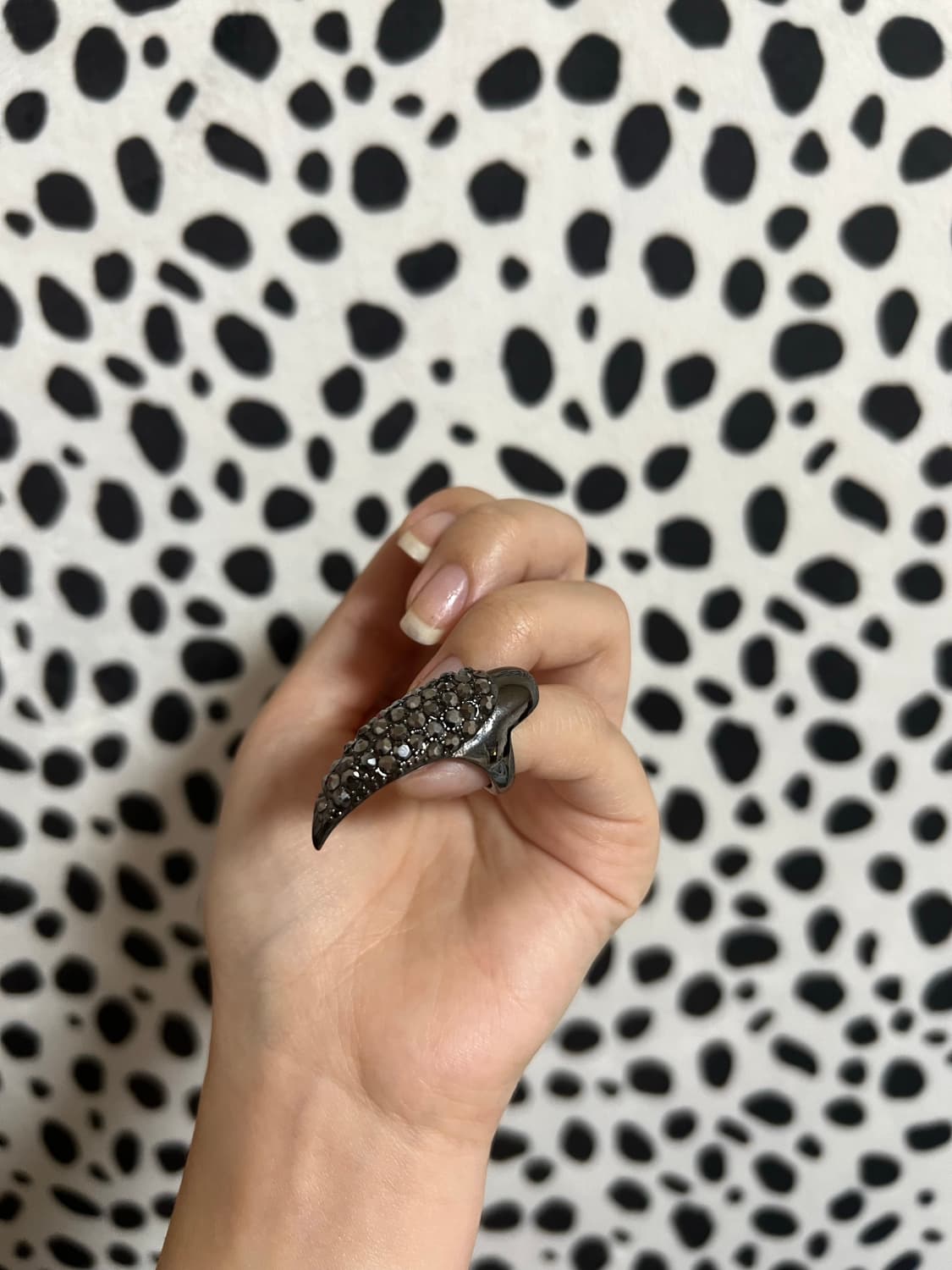 빈티지 고스 펑크 메탈 발톱 큐빅 마디 반지 네일링 애끼링 상품이미지2
