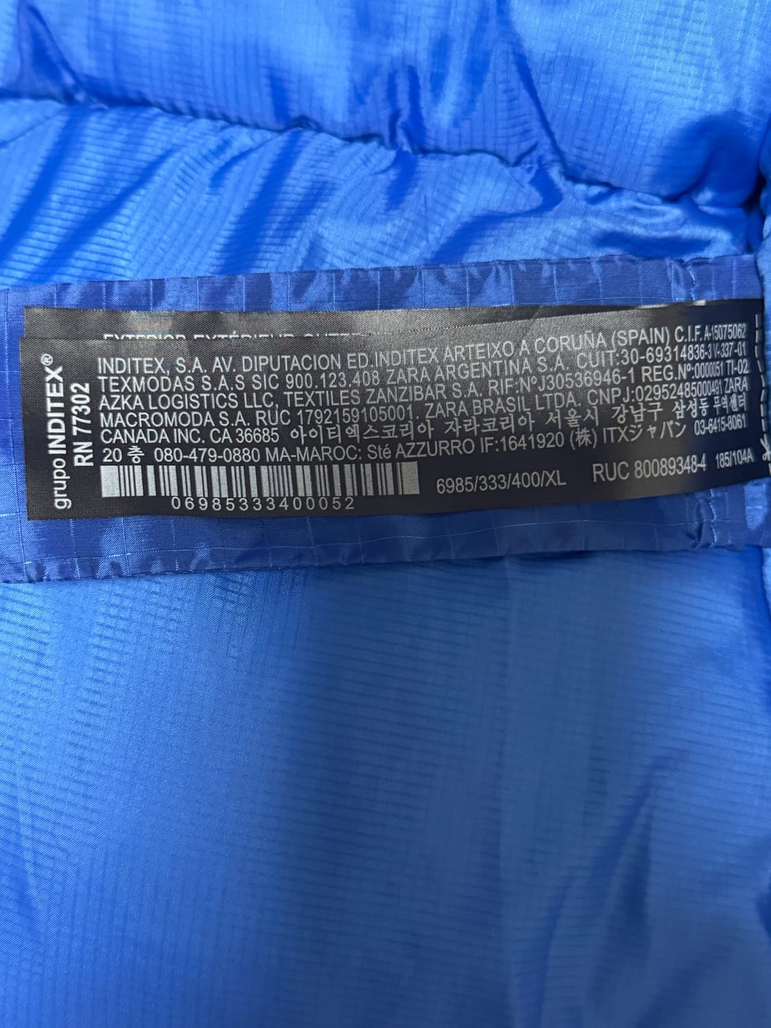 자라 파란 패딩 상품이미지5