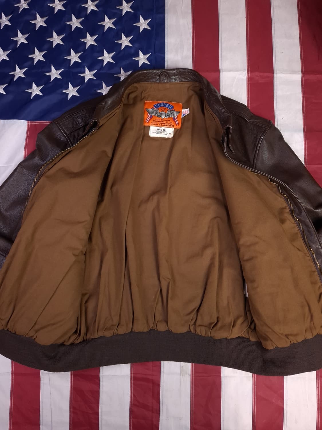 오리지날 미국제조 쿠퍼사 리얼레더 미공군 A-2 항공점퍼 상품이미지6