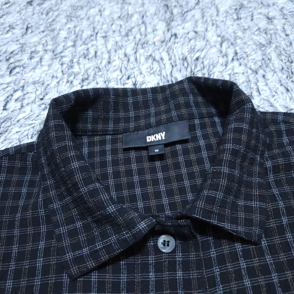 DKNY) XS 여자 오버핏 크롭 체크셔츠남방 / 왕눈이샵 상품이미지7