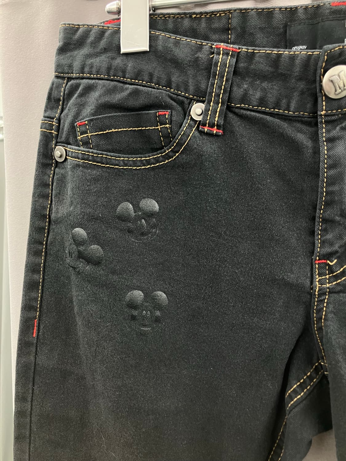 미키 성조기 백라벨 블랙 데님진  상품이미지2