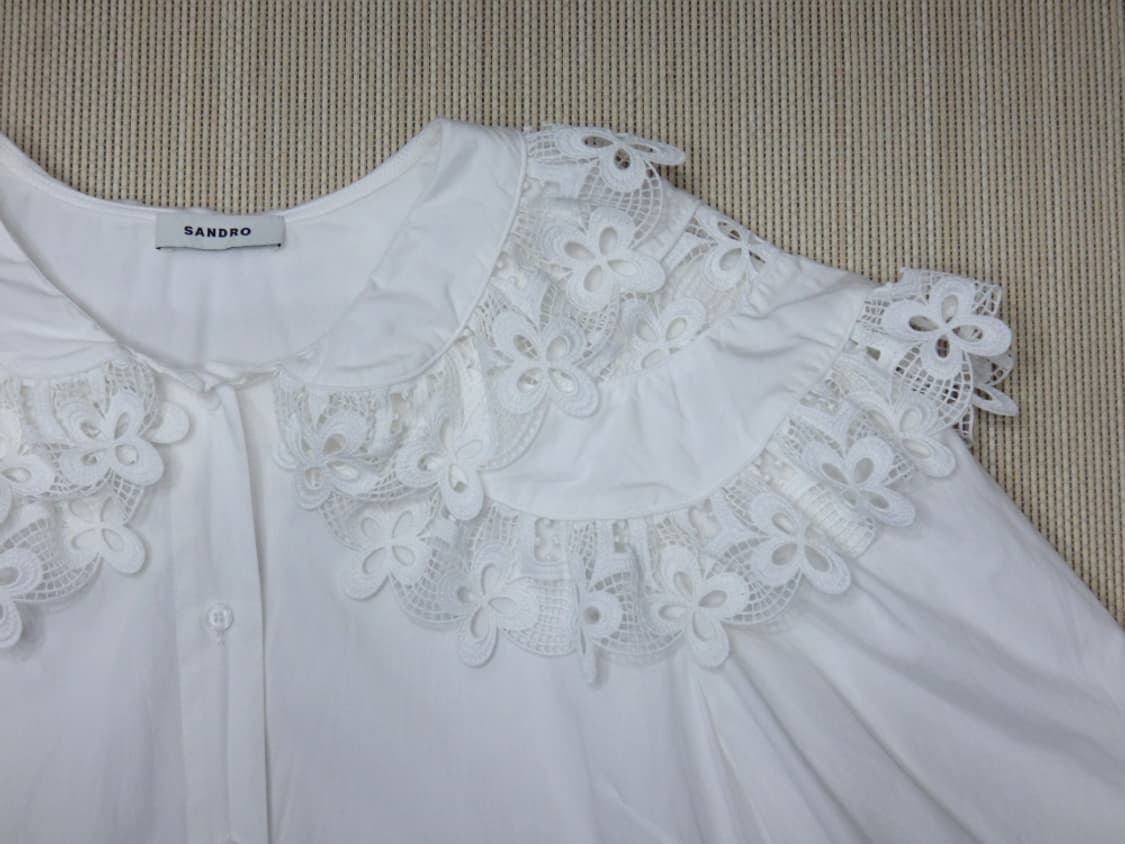 (2size) 산드로 Sandro 코튼 레이스 셔츠 상품이미지6