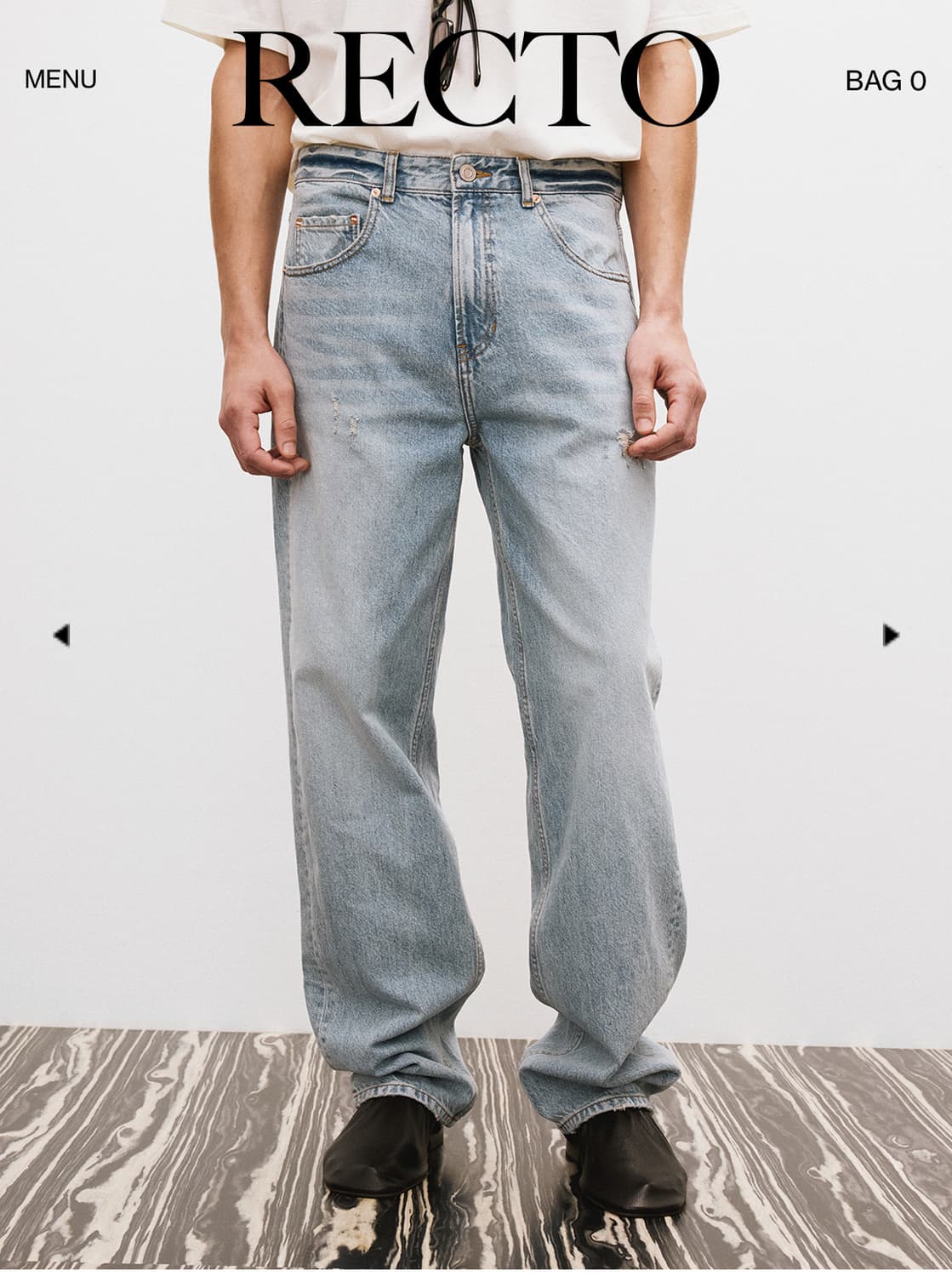 렉토 RECTO DESTROYED DENIM PANTS (LIGHT BL 상품이미지4