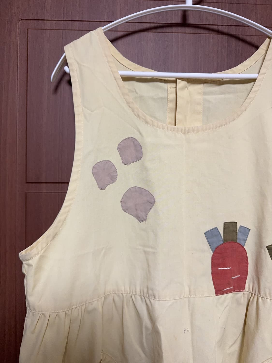 모리걸 하구미 빈티지 핸드메이드 옐로우 자수 앞치마 에이프런 원피스 상품이미지2