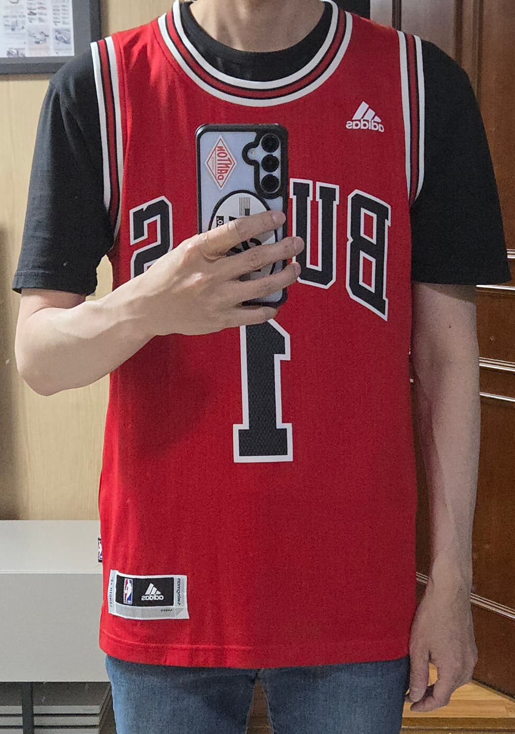 (착샷) 아디다스 시카고 불스 유니폼 스윙맨 데릭 로즈 상품이미지9