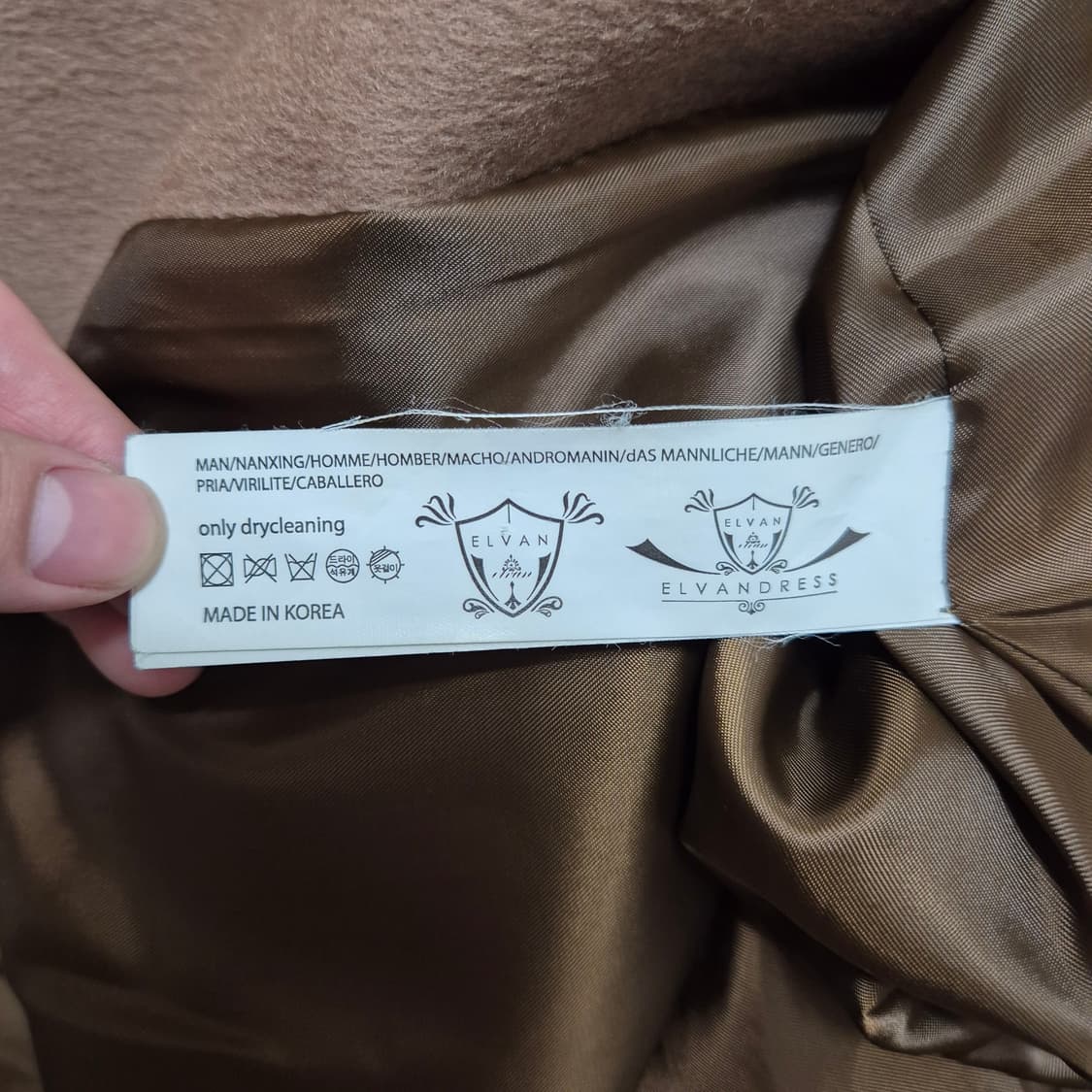 ELVANDRESS 엘반드레스 남성 싱글 체스터 코트 상품이미지6