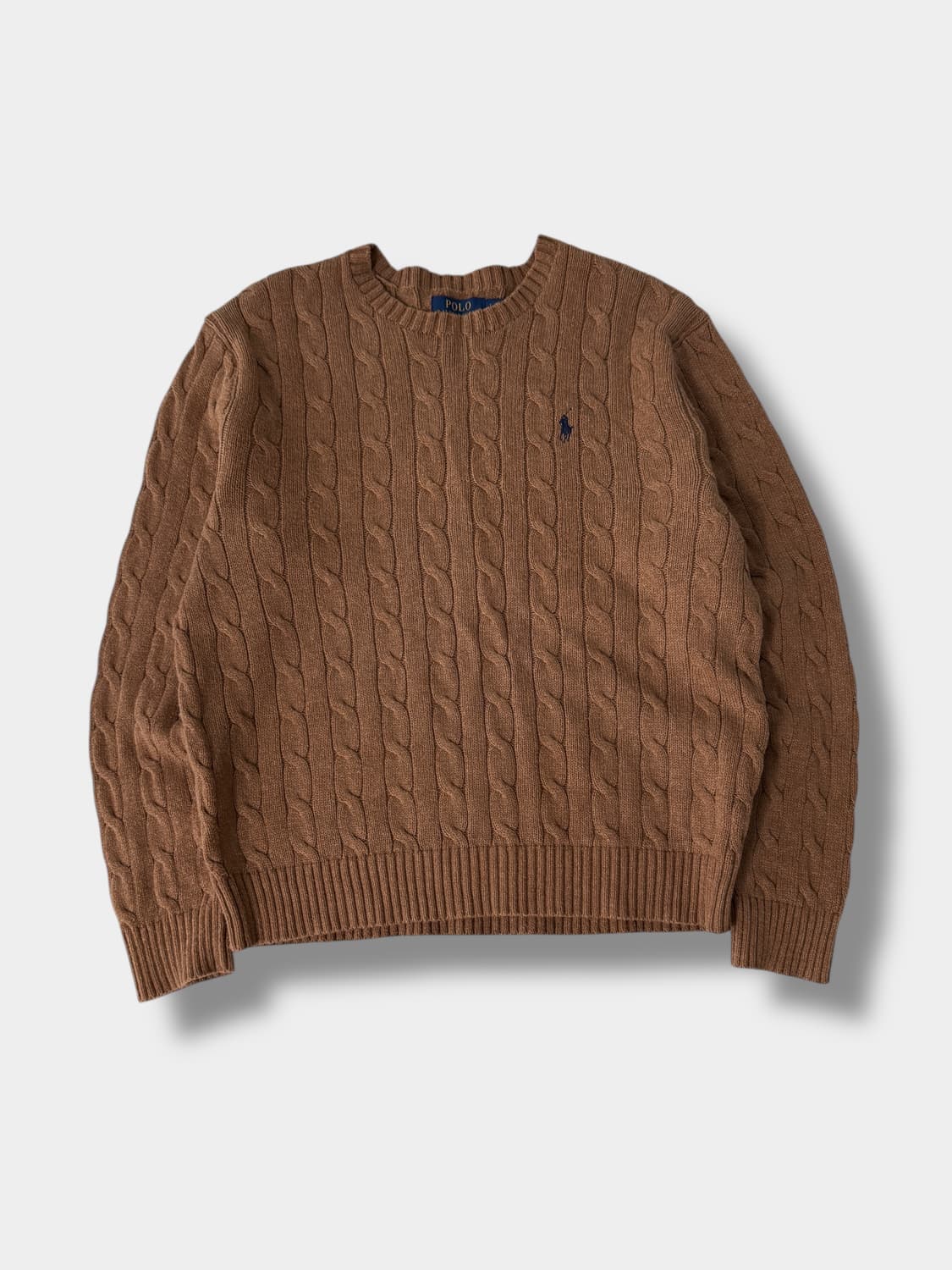 폴로 랄프로렌 루즈핏 신형 카멜 브라운 코튼 꽈배기 니트 상품이미지1