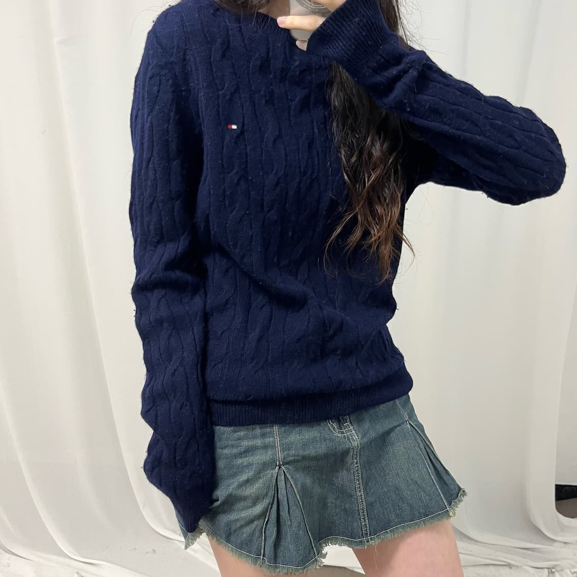 Tommy Hilfiger navy cable knit 상품이미지3