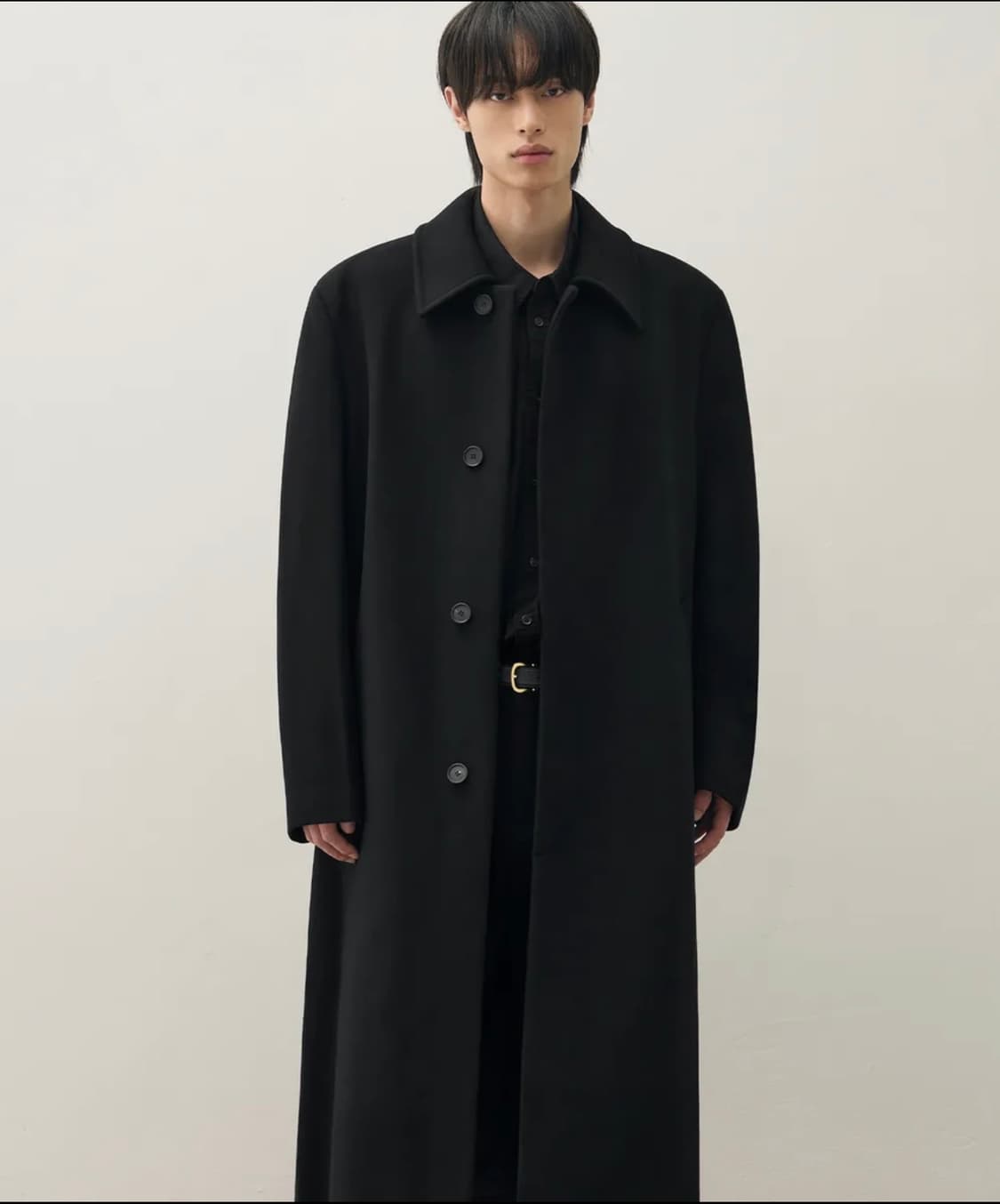 [새상품ㅣM]드로우핏 프리미어 울 발마칸 체스터 코트 블랙 상품이미지1