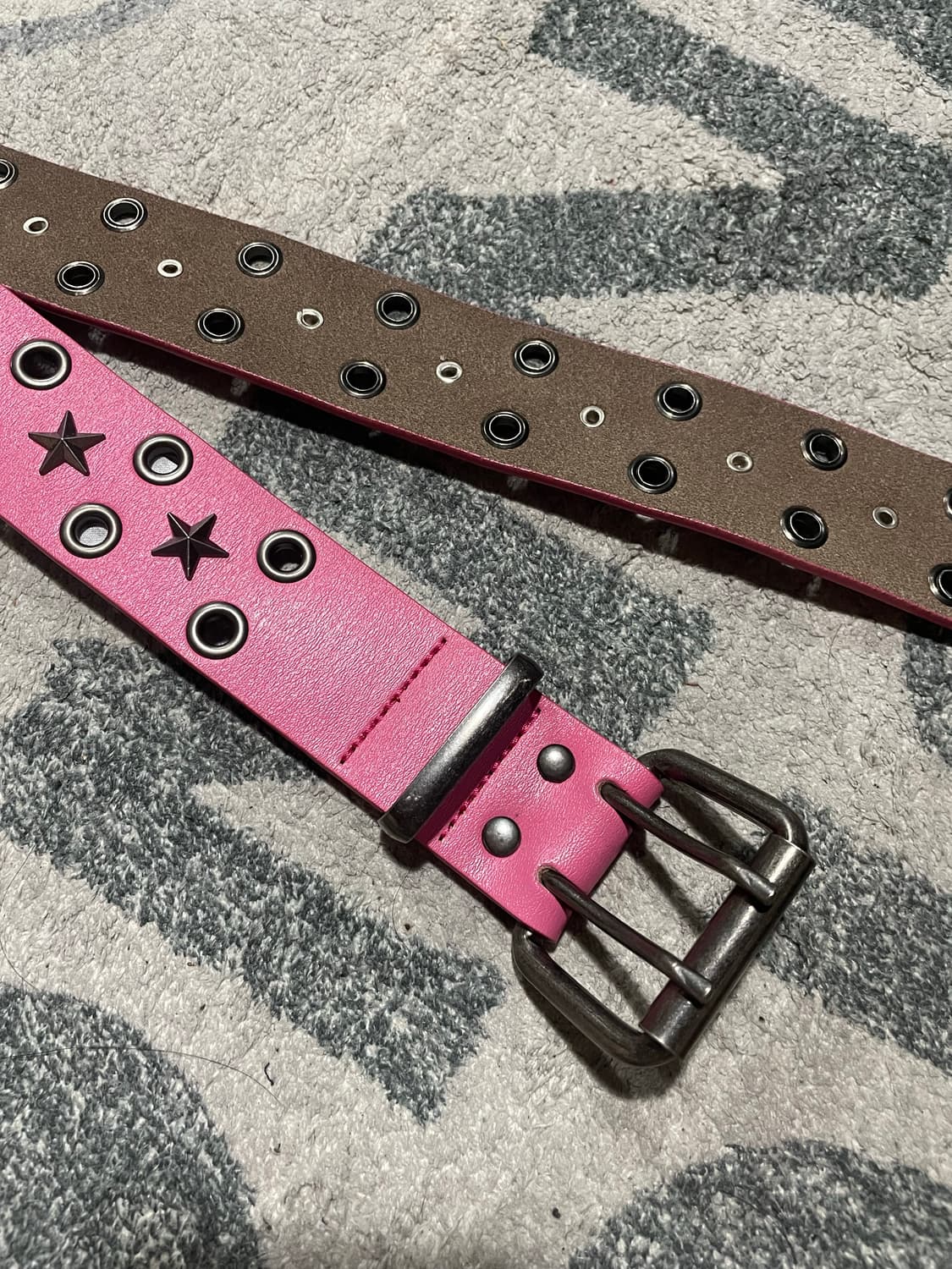 Jaded London 스타 스터드 더블링 벨트 핑크 상품이미지1