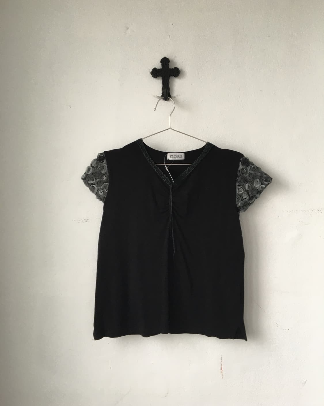 Rose sleeve point t shirt 상품이미지1