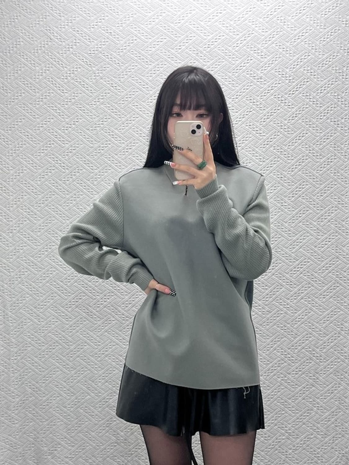 솔리드옴므 한섬 모던시크 울캐시미어 펠트 니트 맨투맨 50 C10495 상품이미지2