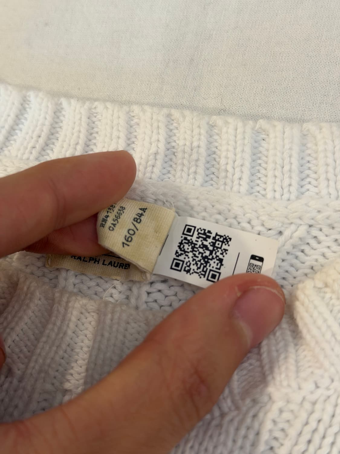 폴로 데님앤서플라이 별 패치워크 꽈배기 케이블 니트 화이트 상품이미지6