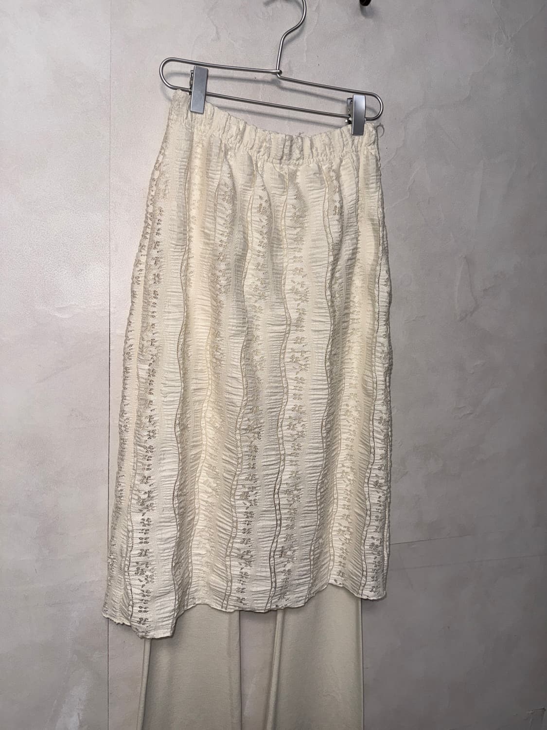 Ivory floral lace bootscut skirt pants 상품이미지2