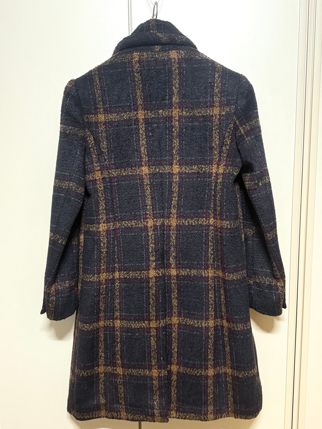 체크 울 코트 상품이미지4