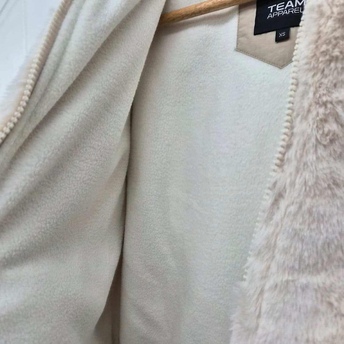 NFL 후드 퍼 자켓 아이보리 여성 XS 상품이미지6
