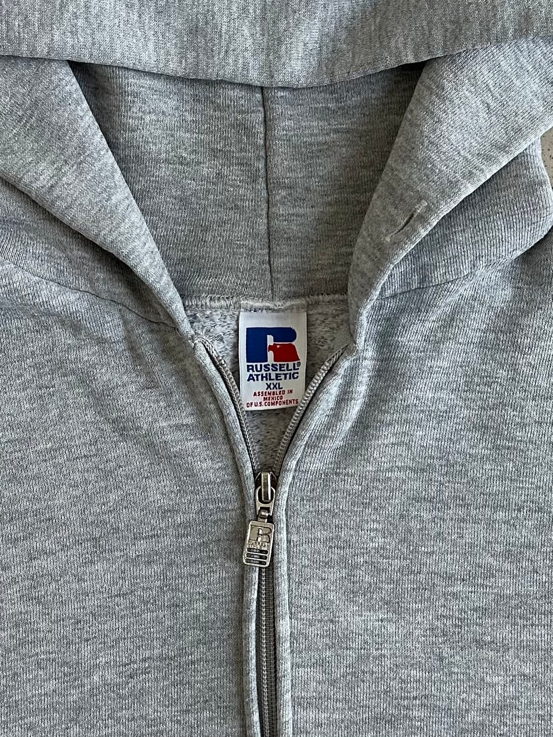 90s 빈티지 러셀 후드집업 그레이 XXL 상품이미지5