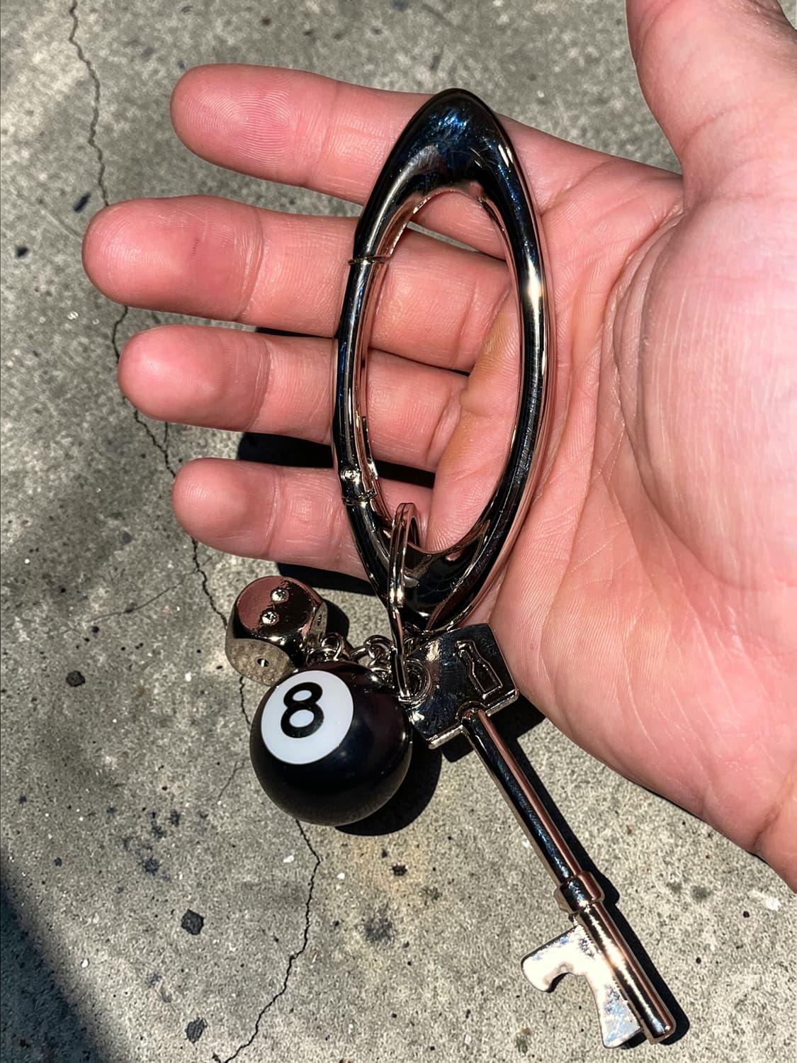 메탈 키링 실버 키홀더 8볼 주사위 키 오브제 키체인 상품이미지4