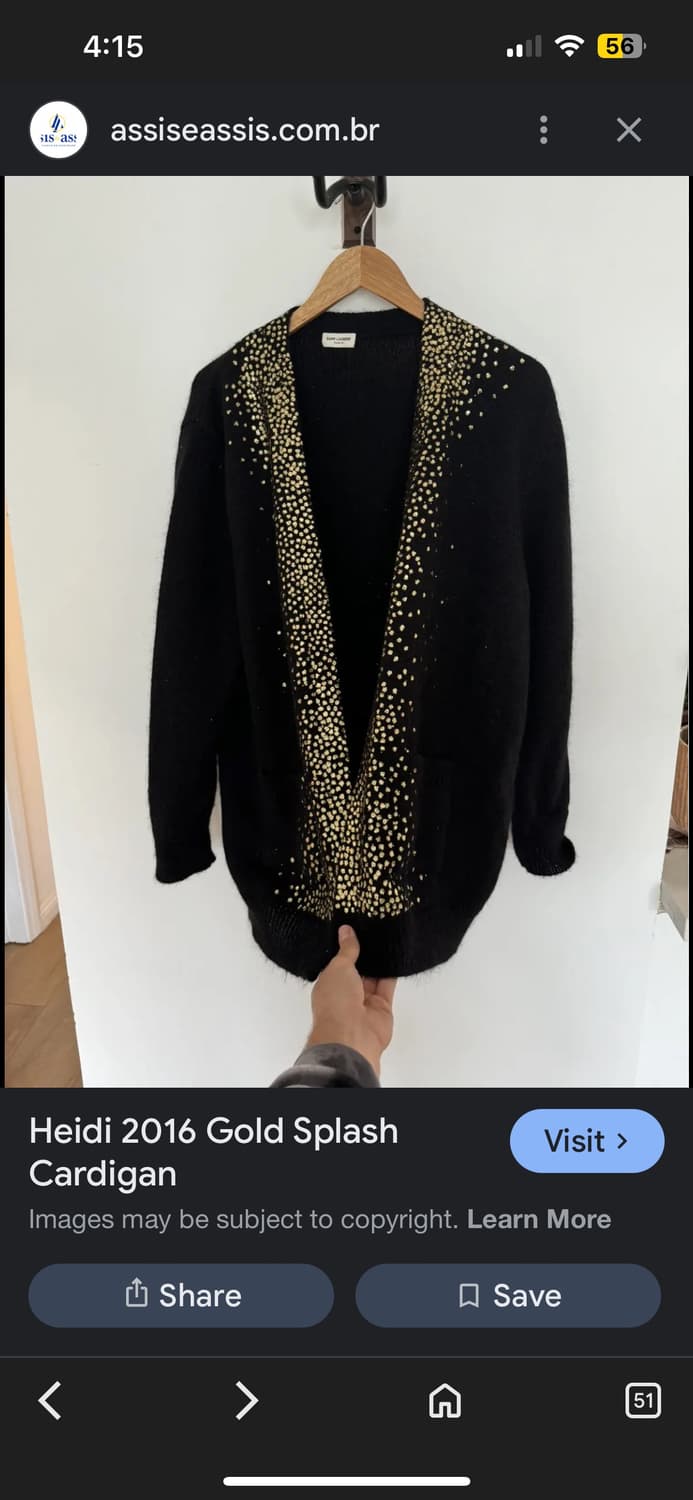 에디 슬리먼 fw16 생로랑 골드 스플래터 가디건 상품이미지3