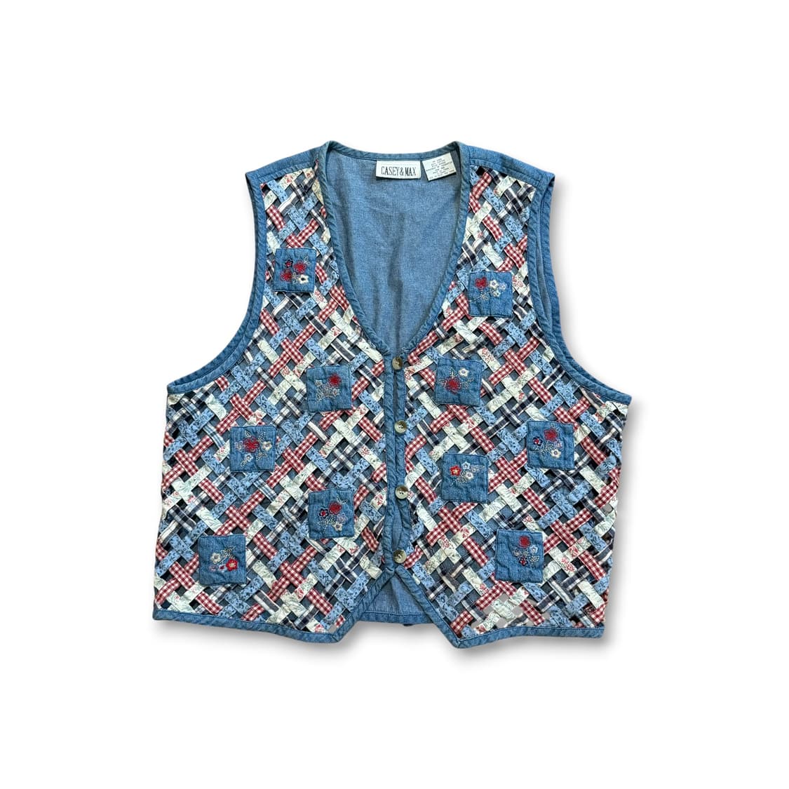 Casey & Max 빈티지 레이스 데님 베스트 상품이미지1