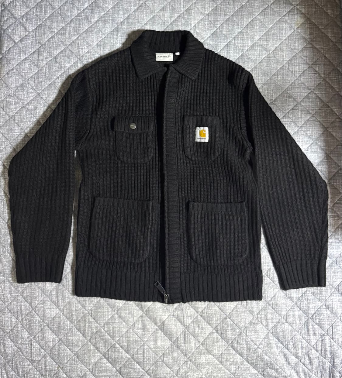 칼하트 사카이 콜라보 맛 니트 가디건 블랙 100 상품이미지3
