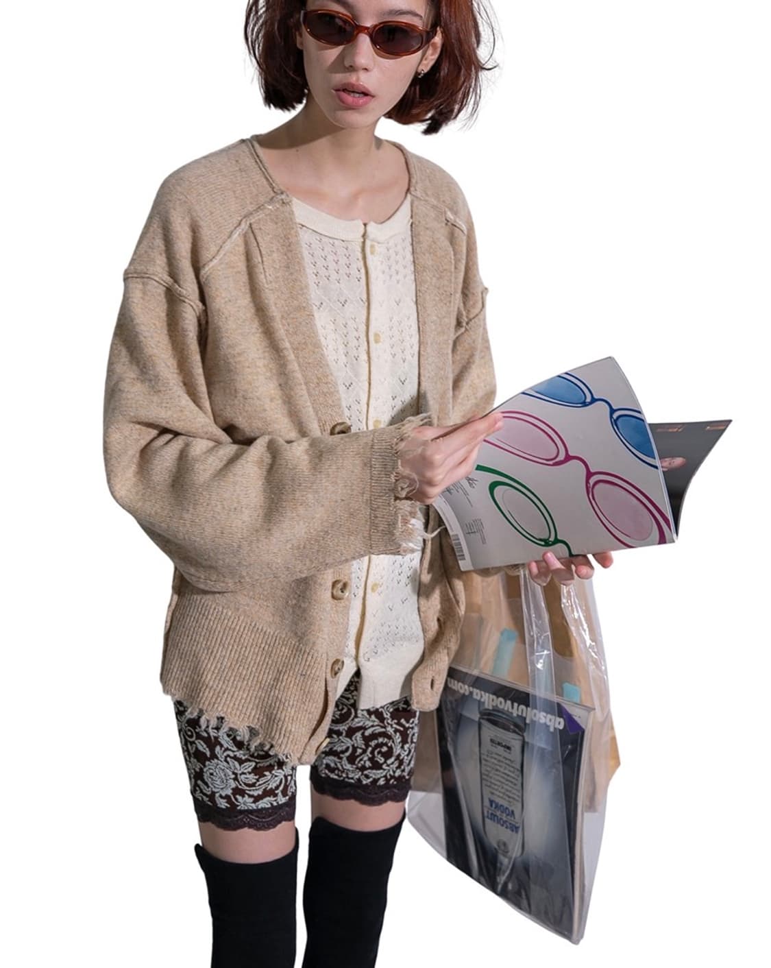 퍼버즈 램스울 레이어드 가디건 상품이미지3