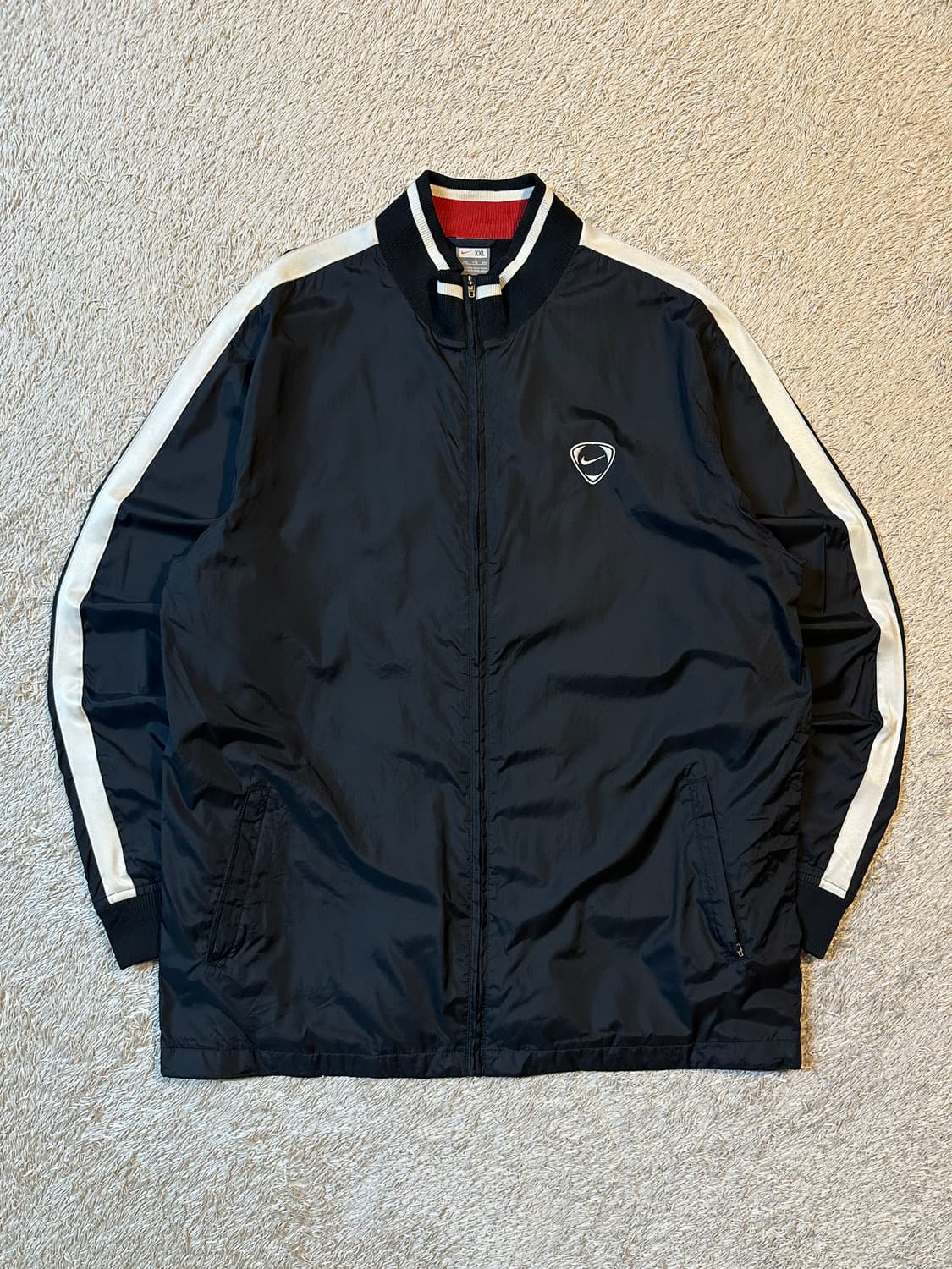00's 나이키 올드스쿨 스우시 사이드라인 바람막이 자켓 블랙 상품이미지1