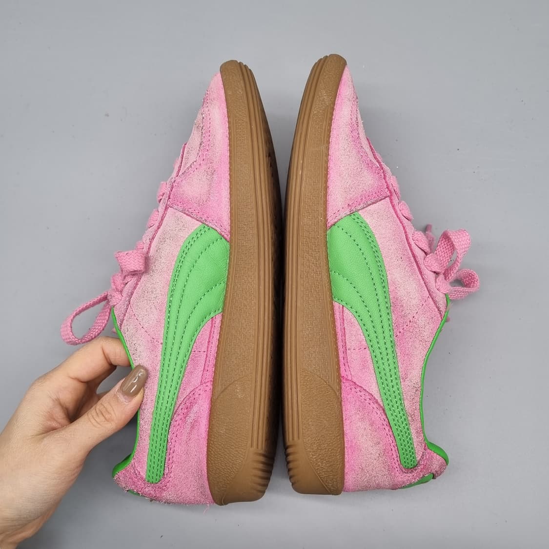 푸마 팔레르모  핑크그린 여성운동화235  상품이미지5